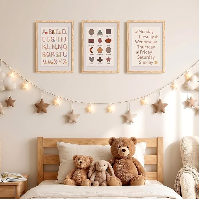 upsimples 12x17 Picture Frame, Display Pictures 10x14 with Mat or 12x17 Without, Wall Hanging Photo Frame, Natural, 1 Pack