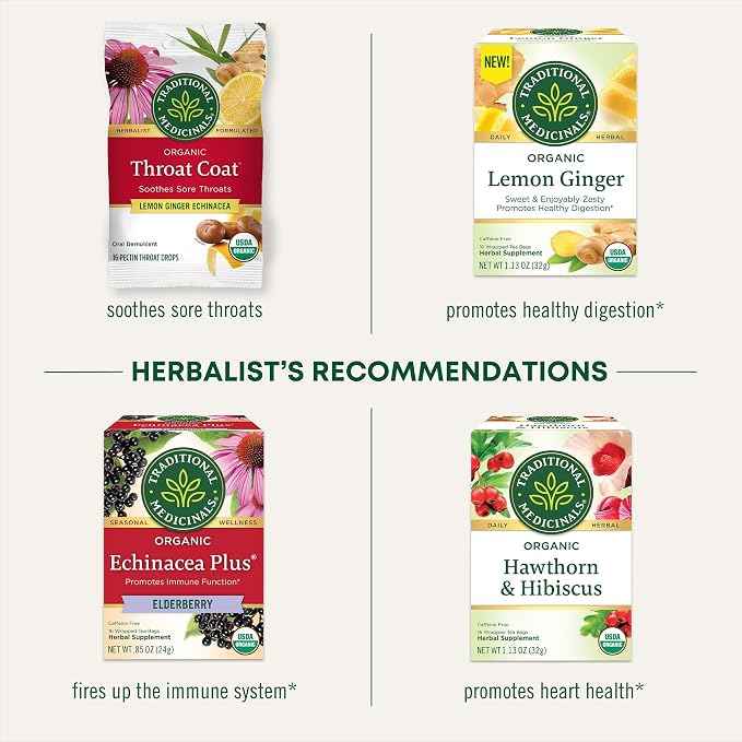 Traditional Medicinals Organic Immune Zoom Lemon Ginger Tea - 16 Ct.