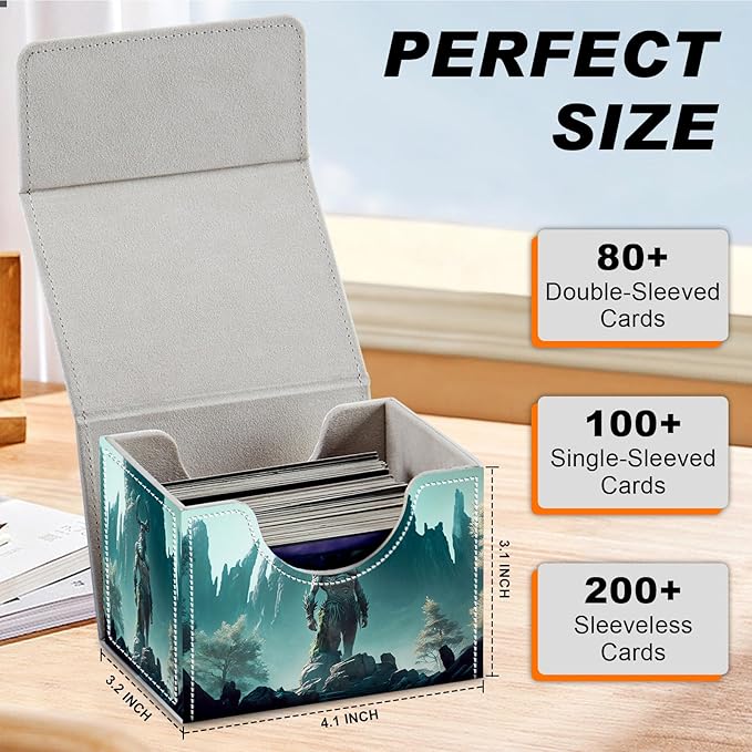 DEGDFSGR Card Game Storage Box for TCG MTG Deck Box Organizer Trading Card Case Commander Deck Box Magnetic Closure Creative Pattern Up to 200 Cards, God Of Mountains Monster