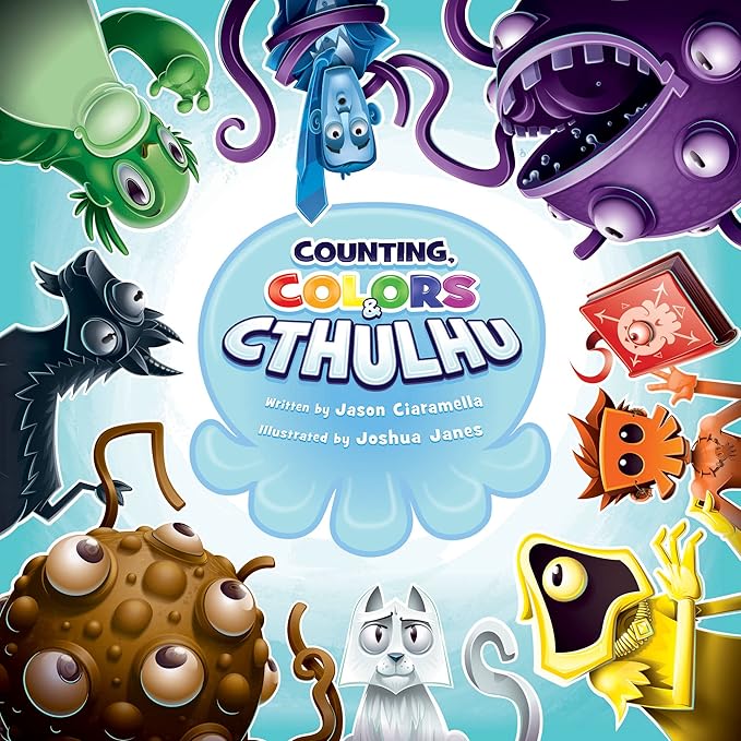 C is for Cthulhu Counting, Colors & Cthulhu Board Book & Rainbow Plush Bundle (Baby Plush, 6 inches)