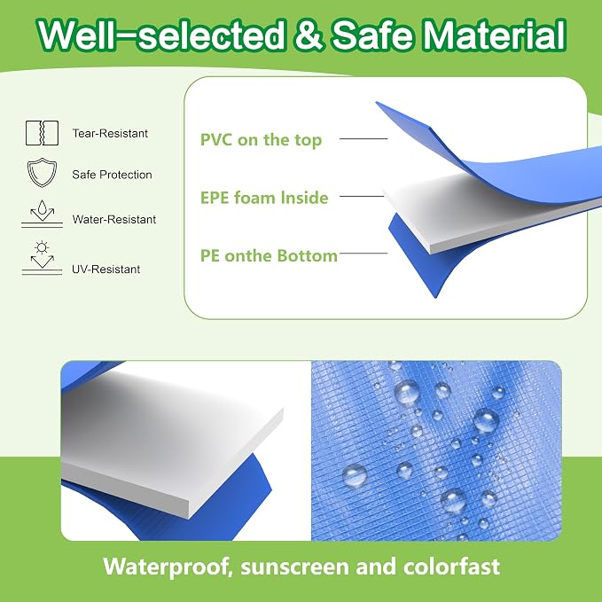 Trampoline Pad, 10FT 12FT 14FT Trampoline Replacement Safety Pad, Universal Trampoline Pads, Spring Cover, Waterproof, Tear Resistant, Round Arch Trampoline Parts for Kids