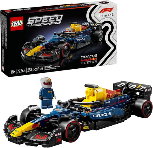 LEGO Speed Champions Oracle Red Bull Racing RB20 F1 Race Car Model Kits - Building Set for Adults, Ages 18+ with Realistic Features - Red Bull F1 DIY Crafts for Display - Gift Idea for Fans - 77243