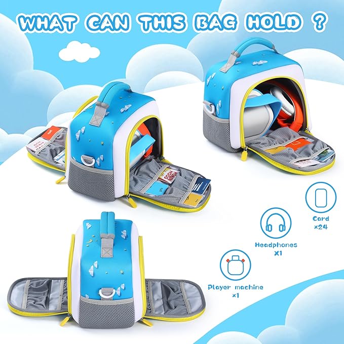 Carrying Bag Compatible with Toniebox Starter Set and Tonies Figurines, Kids Toys Storage Case with Handle and Shoulder Strap for Tonies Box, Detachable Bag for Toniebox Accessories