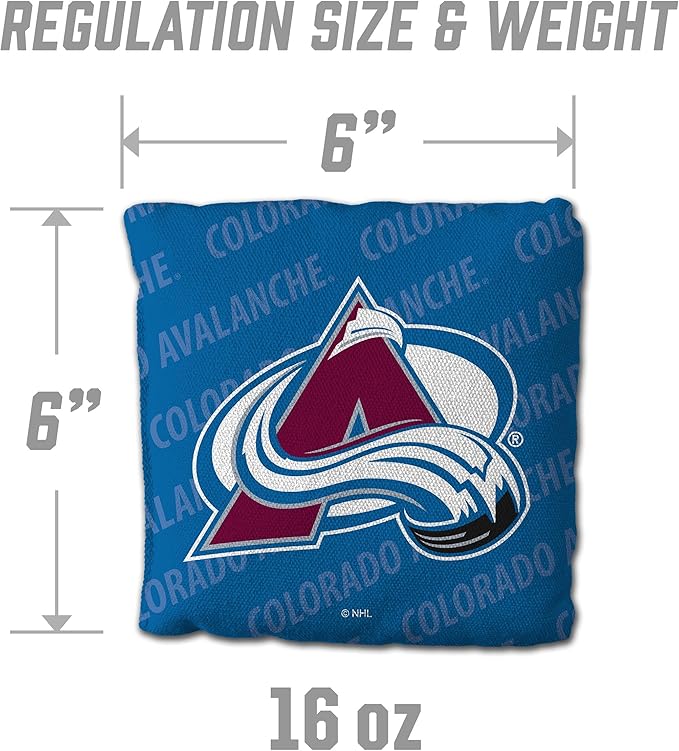 YouTheFan Officially-Licensed NHL Set of 4 Cornhole Bags - All Weather Regulation 6” x 6” Size - 16oz Weight - Designed in USA