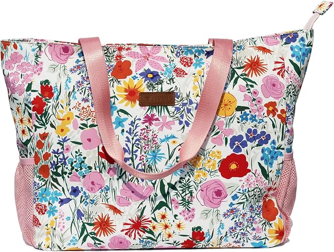 ESVAN LARGE BEACH BAG Water Resistant Lightweight 20 inch Women Oversize Tote Bag for Gym Beach Travel Pool Yoga Nurse