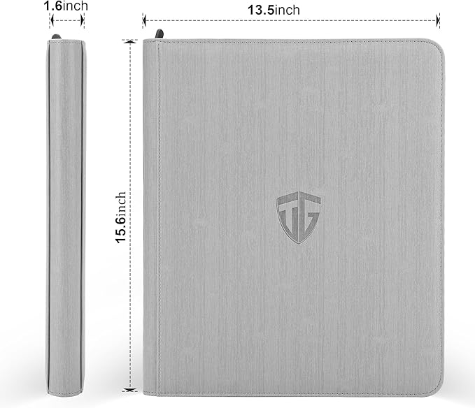 Toploader Binder,Holds 216 Toploaders,9 Pocket Top Loader Binder with Sleeves for 3"x4" Rigid Toploaders Hard Cases,Top loader Binders for TCG, MTG Card Binder, Trading Cards Binder(Grey)