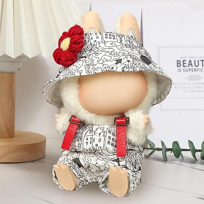 Clothes Fit for 17CM Doll, Fashion Doll Clothes Outfit Set Cute Theme Designer Toys Dress Accessories for Collector Fans Display (Graffiti Hat)