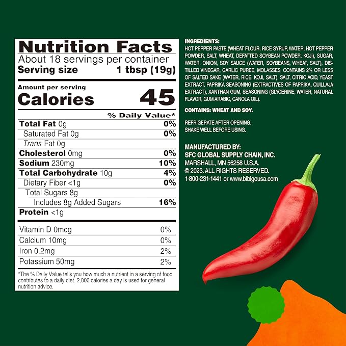 Bibigo Korean-Style Hot & Sweet Gochujang Sauce, 12.16 Ounce (Pack of 2)