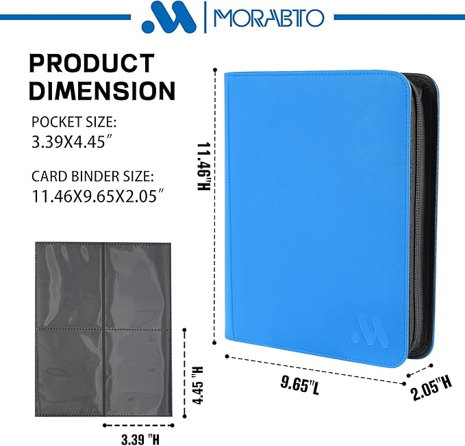 Top Loader Binder, Holds 128 Top Loaders,4 Pocket Top Loader Binders for 3" x 4" Rigid Cards,Card Album Folder for Hard Plastic Top Loaders