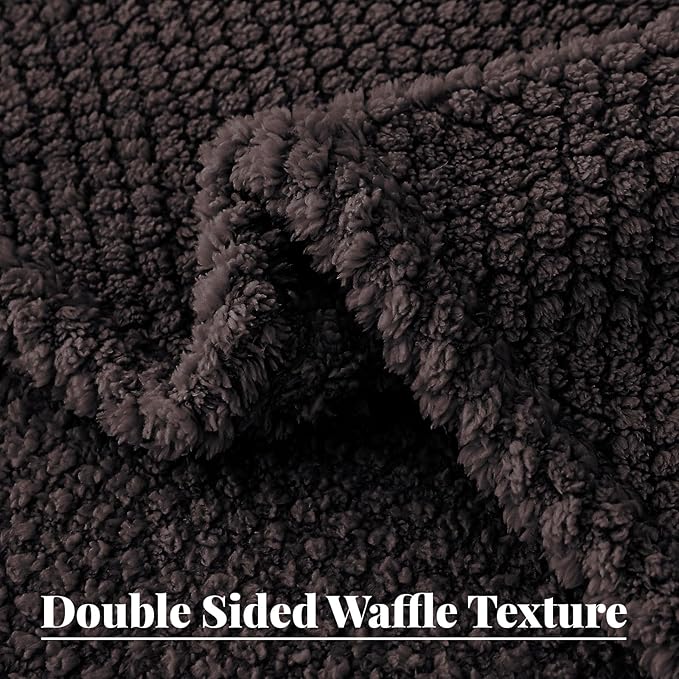 Whale Flotilla Soft Fleece Queen Size Bed Blanket, Coffee | 90x90 Inch, Suitable for Bed, Fluffy Fuzzy Jacquard Blankets for All Season, Lightweight and Cozy