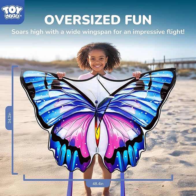TOY Life 48.4'' Giant Girls Kites Easy to Fly for Kids Adults with 328.1 FT String, Beach Kite Outdoor Game Outside Toys Activity, Toys for Girls, Gift for Girls Ages 4-8