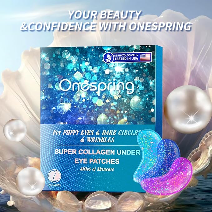 Onespring Eye Masks (48 Pairs) - Bachelorette Party Favors, Collagen Under Eye Patches for Puffy Eyes, Fine Lines and Dark Circles, Spa Party, Bridesmaid, Birthday Gift for Her