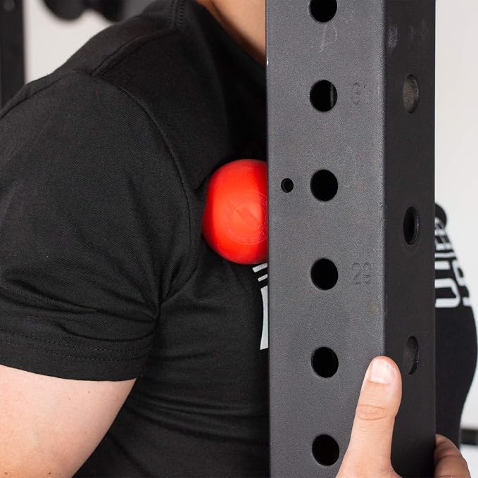 SERIOUS STEEL FITNESS Massage Ball - Deep Tissue Muscle Knot Release Tool - Back, Legs, Shoulders, and More (Red Lacrosse Ball)