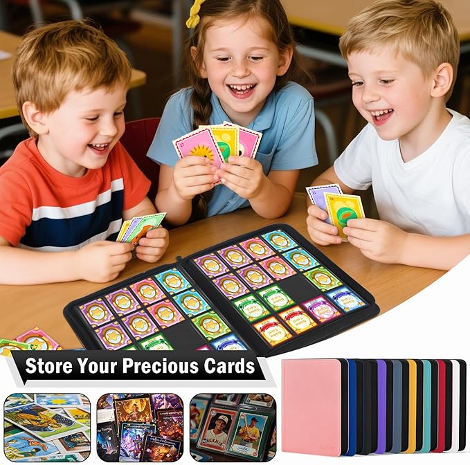 1000+ Pockets Trading Card Binder, 16 Pockets Zipper Binder Card Album, 32 Pack Double-sided Side Loading Non-Ring Card Binder, Card Holder Folders for MTG, TCG, Game Cards & Sports Cards, White