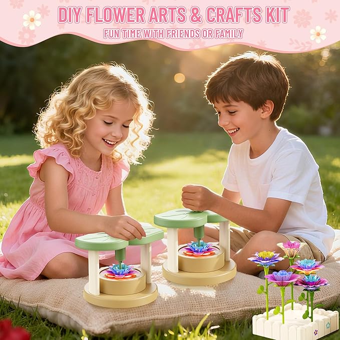 Crafts for Girls 8-12,Craft Kits DIY Fabric Flower Bouquet,Build Your Own Flowers,Toys for 8-12 Years Old,Educational Arts & Crafts Activity, Gardening Pretend Play, 8-12 Year Old Girl Birthday Gifts