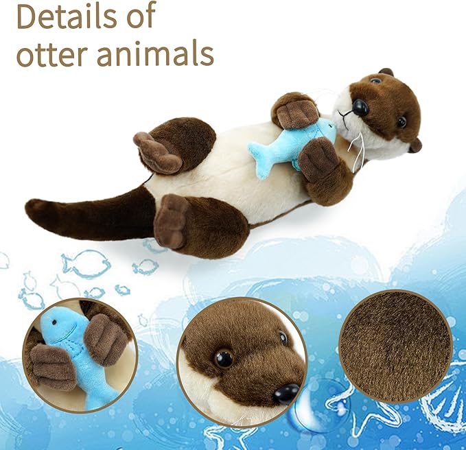 Sea Otter Stuffed Animals for Kids,Upward Posture Otter Ocean Cute Animal Plush Toy Birthday Gift for Boys Girl Children（Upward）
