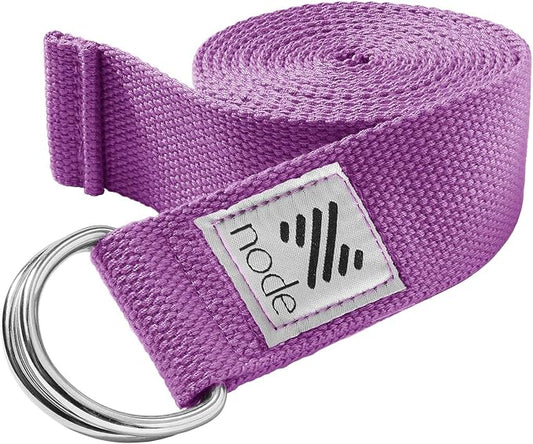 7-1/2' Yoga Strap for Stretching, Woven Cotton Blend Yoga Strap with Adjustable D-Ring Buckle for Exercise, Therapy and Fitness