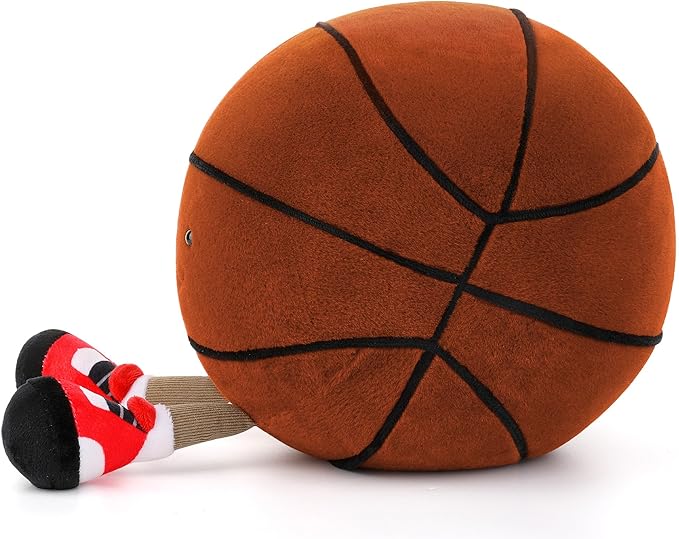 Cute Basketball Stuffed Animal, 11.2 inches Basketball Stuffed Toy, Soft Basketball Plush with Legs Sports Throw Pillow, Funny Sports Basketball GIF for Kids Boys Girls