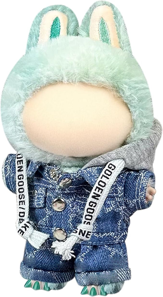 Clothes Fit for 17CM Doll, Fashion Doll Clothes Outfit Set Cute Theme Designer Toys Dress Accessories for Collector Fans Display (G Blue Denim Hoodie)