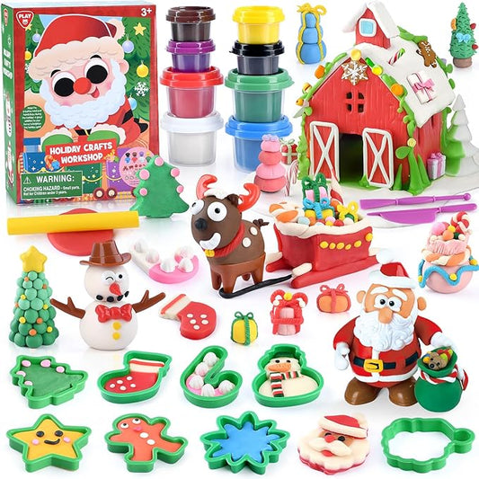 PLAY Color Dough Set for Kids - Clay Set for Kids Ages 4-8 Educational Toys for Girls Safe & Non-Toxic
