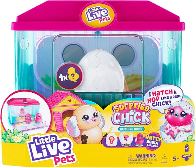 Little Live Pets Toy Chicken Coop, Interactive Hutch Animal Playset with 1 Surprise Baby, 20+ Sounds– Outdoor Toys for 5+ Year Old Girls