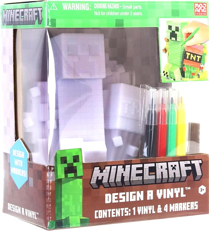 Tara Toys Minecraft Design A Vinyl™ Toy Figure with Washable Markers, 5-Pieces, 3 Years and Up