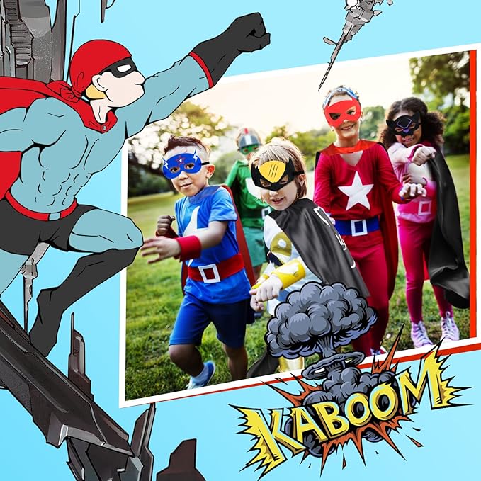 Roko Toys for 3-10 Year Old Boys, Superhero Capes for Kids Dress up Costumes Party Supplies Present Chistmas Gifts Stocking