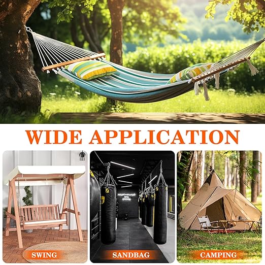 8Pcs Self Tapping Eyelet Screw Eye Bolt，6 Inch Heavy Duty Screw Eyes Hooks ，M10 Wooden Large Screw Eye Hook，Load Capacity 800 Lbs for Hammock ，Yoga，Heavy Indoor Outdoor Uses (8, M10-6 INCH)