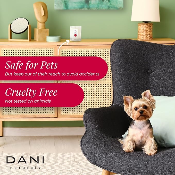 DANI Naturals Citrus Rose 100% Soy Wax Candle, Non-Toxic, 7.5oz | Vegan,soy wax candle,Clean-burning with organic cotton wick,Bright citrus rose scent,Made in USA