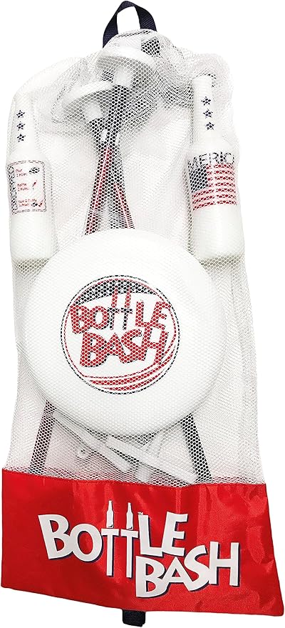 Bottle Bash Outdoor Flying Disc Game Set – Frisbee Toss Backyard and Beach Game for Family, Adult & Kids - Beersbee & Polish Horseshoes