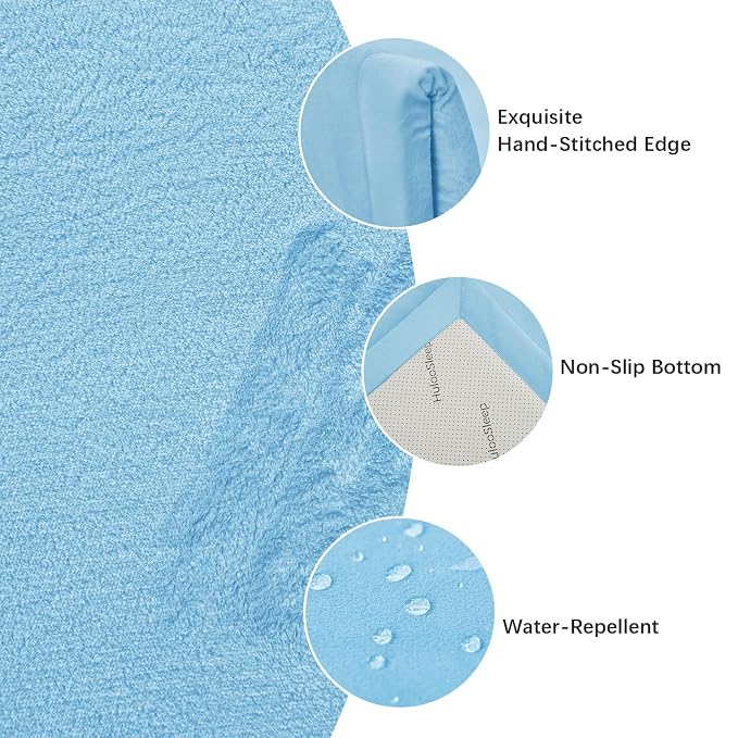 Baby Play Mat for Floor,1.3" Thick Memory Foam Tummy Time Mat,Soft Coral Velvet Nursery Rug,Large Non Slip for Crawling,Toddlers,Infants,Kids,Yoga & Tatami Style for Living Room(Light Blue)