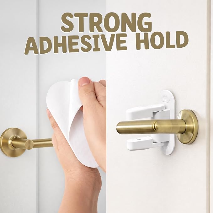 Door Lever Lock (4 Pack) Stop Toddler from Opening Doors - Easy to Open for Adults - Baby Child Toddlers Safety - No Tools Install - with 8 Bonus Pinch Guard