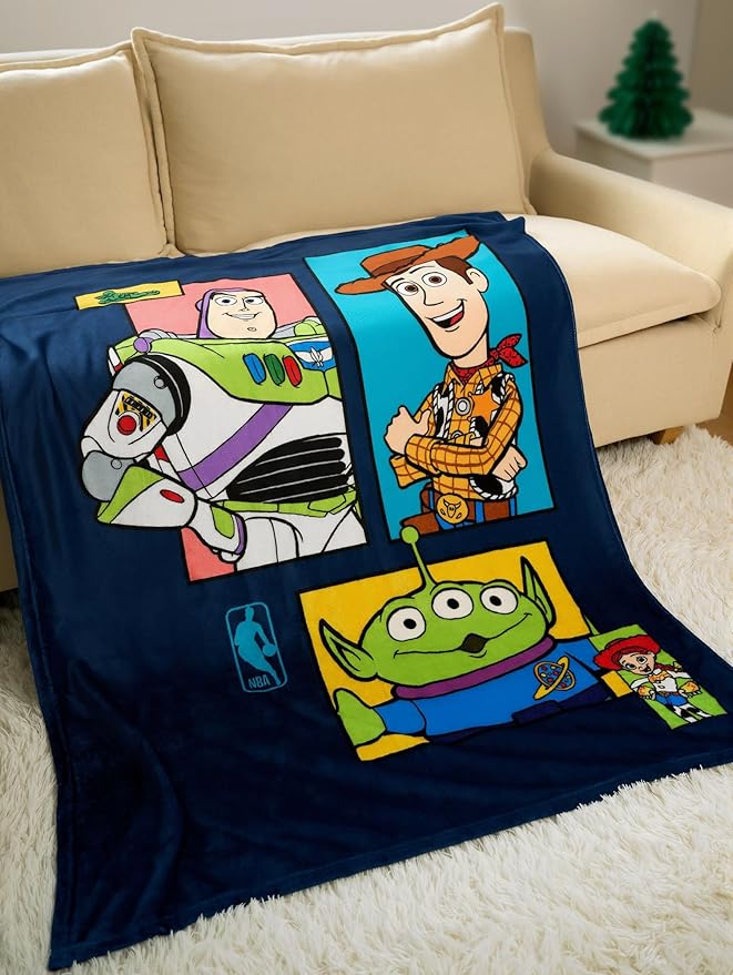 Northwest Disney Toy Story Plush Throw Blanket, 46" x 60" Pixar Silk Touch Soft Fleece Blanket for Kids & Adults, Officially Licensed