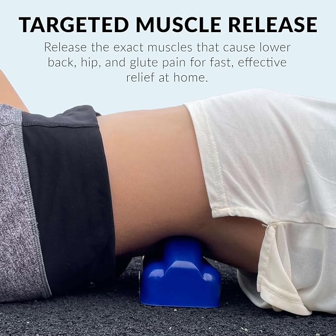 QL Claw Massage Tool for Back Pain Relief – Lower Back Massager & Trigger Point Massage Tool for Back, Hip & Glutes – Portable Manual Muscle Release Device (Light Blue)