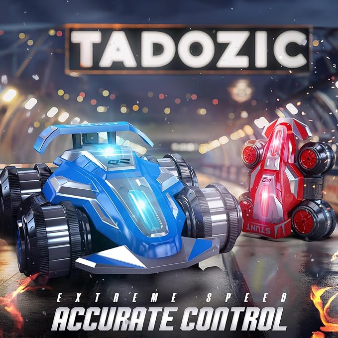 4WD Remote Control Car 360° Spins RC Stunt Car with Lights&Music,Best Birthday Gifts Toys for 6 7 8 9 10 11 12 Year Old Boys