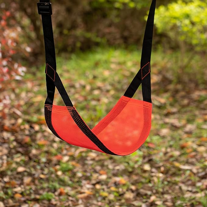 Indoor and Outdoor Patio Playground Kids Fun Hanging Mesh Fabric Tree Swing with Adjustable Strap (Red)