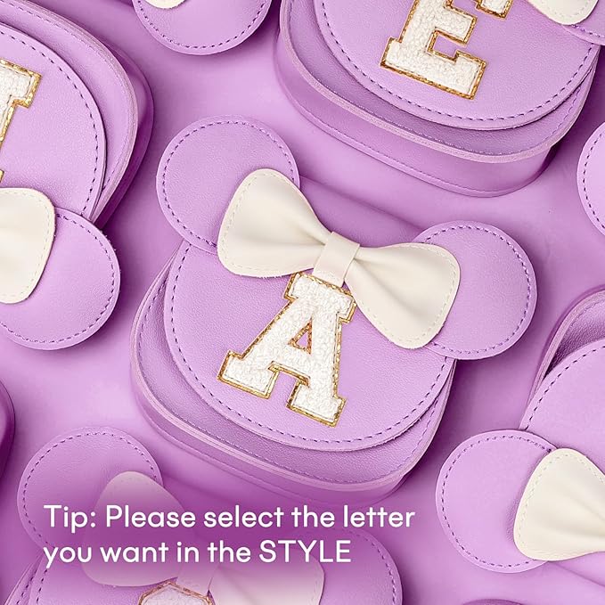 mibasies Toddler Purse Girl Gifts: Girls Birthday Gifts for 3-8 - Toys for Ages 2-4 Girls Mouse Ears Purse, Purple, Letter N