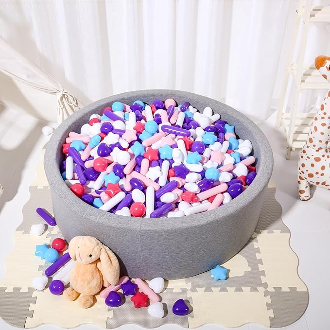 STARBOLO Ball Pit Balls for Toddlers - Macaron 100 Ball Pit Balls Crush Proof Plastic Toy Balls for Toddlers Ball Pits, Ball Pit Play Tent, Baby Pool Water Toys(Mixed 5 Colors)