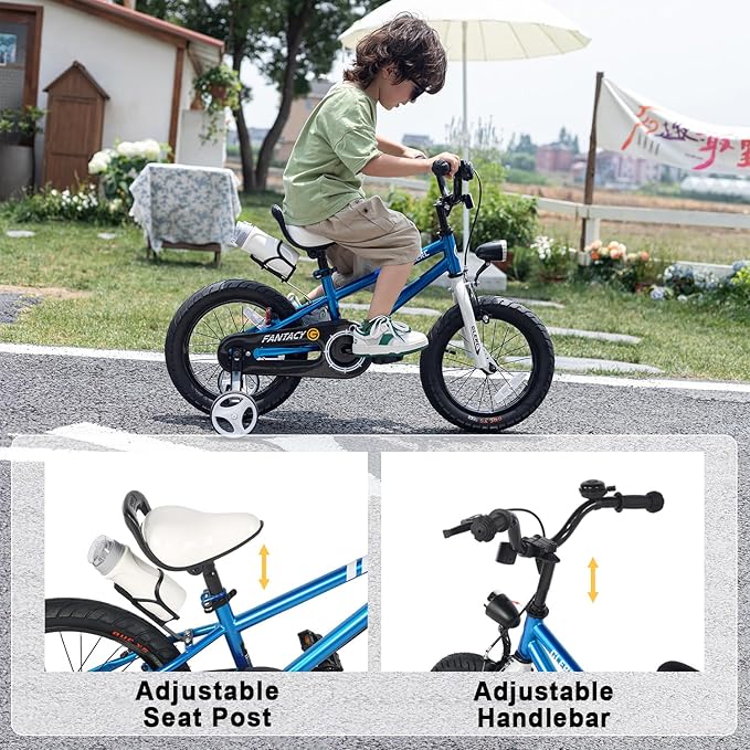 Glerc Fantacy Kids Bike, 12-20 Inch Children Bicycle for 2-13 Years Old Boys Girls, Kids Bicycle with Water Bottle Holder & Headlight & Training Wheels, Multiple Colors