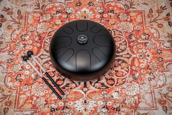 Meinl Sonic Energy Steel Tongue Drum 8 Notes 16" with Mallets, Bag — Sound Healing Instrument for Musical Education, Meditation, ASMR, Yoga