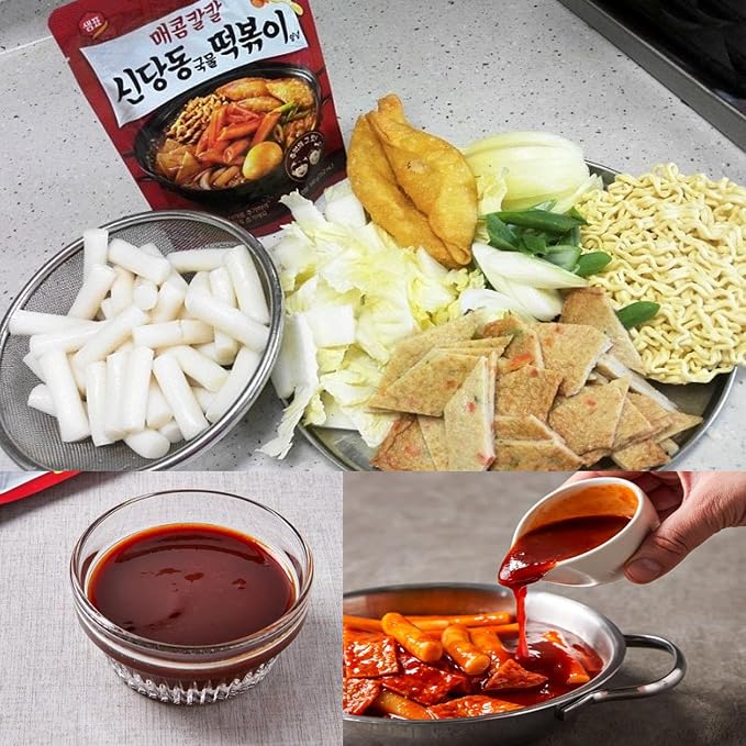 Minecook Shindang-dong Spicy Tteokbokki Sauce 떡볶이 소스, Rich, Savory Soup Base with Gochujang & Chunjang, Seasoning for Asian Cuisine Easy to Cook Korean Snack, K-Food_12.68 oz (180g x 2ea)