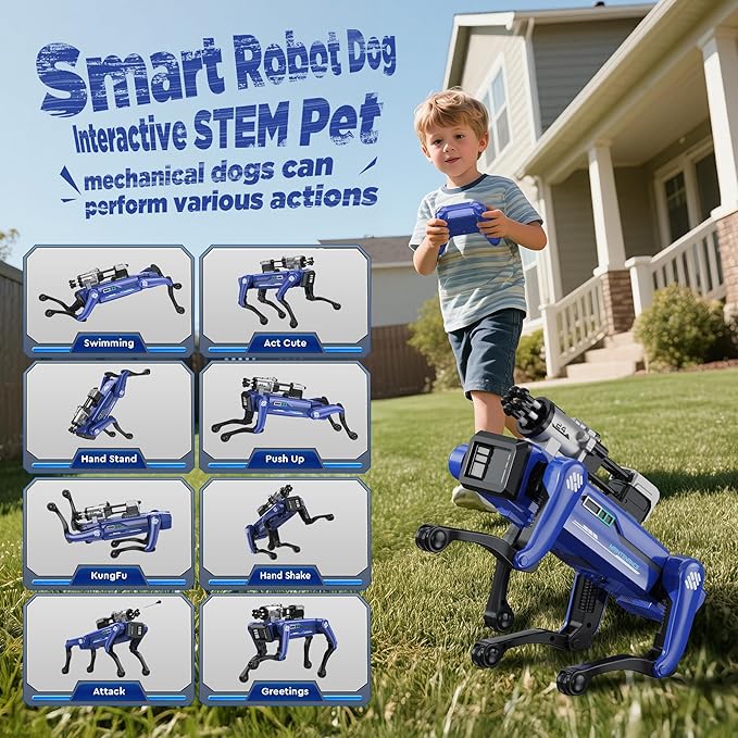 Smart Robot Dog - Interactive STEM Toys with Voice & Remote Control, 30+ Lifelike Actions, Programmable Play, 25m Range, Durable & Safe - Best Gift for Kids 6-12