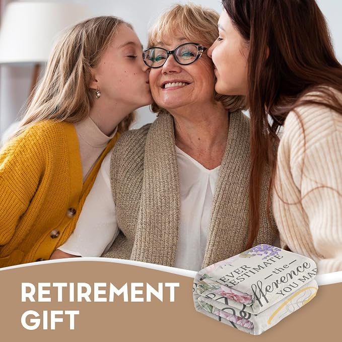 Retirement Gift for Woman, Retirement Blanket for Women 2026, 60"x50" | Happy Retired Gifts Retirement Party Decorations, Funny Farewell Gifts for Coworker, Retirement Throw for Teacher, Nurse, Mom