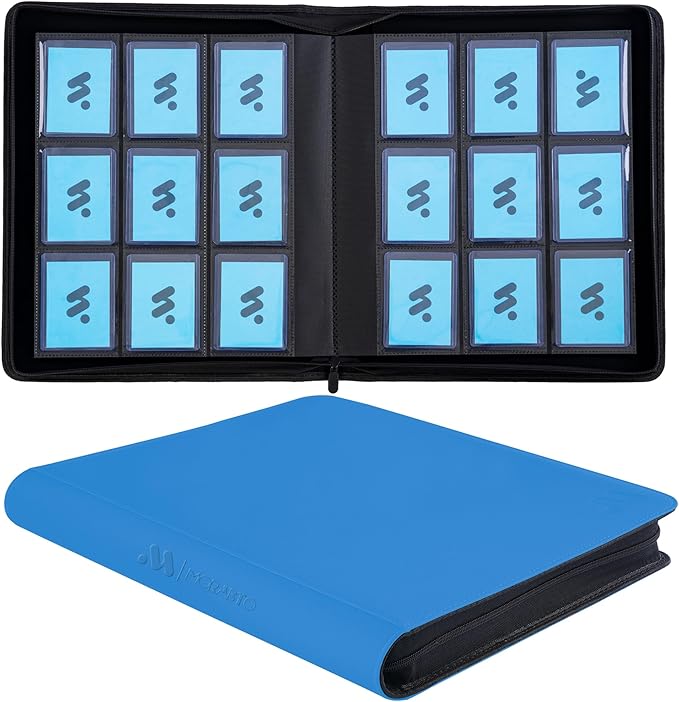 Top Loader Binder, Holds 324 Top Loaders,9 Pocket Top Loader Binders for 3" x 5" Rigid Cards,Top Loader Card Binder for Hard Plastic Top Loaders -LightBlue