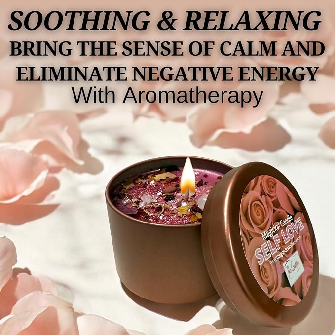 – Self Love Ritual Spell Candle | Spiritual Tool for Healing, Confidence & Manifestation | Hoodoo, Wiccan, Pagan, Conjure (16oz)