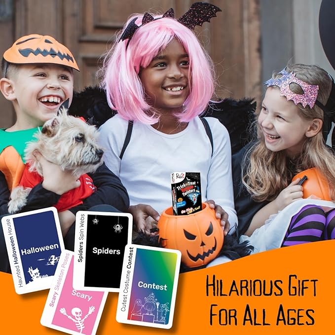 Halloween Games for Kids and Adults, Trick or Treat Tongue Twisters Card Game, Party Games, Fun Travel Size, Educational Family Games, Speech Language, Unique Gifts