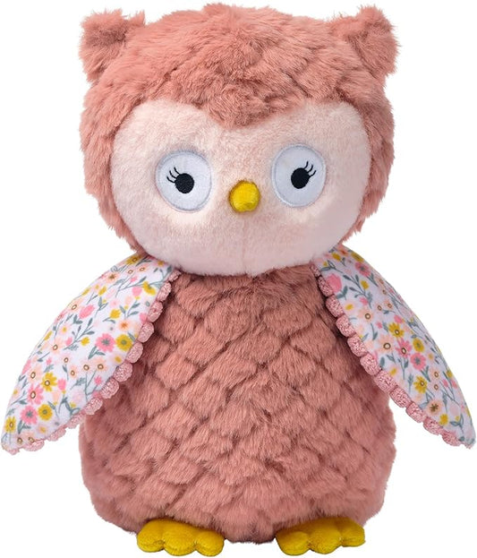 Lambs & Ivy Little Garden Textured Floral Plush Owl Stuffed Animal Toy - Twiggy