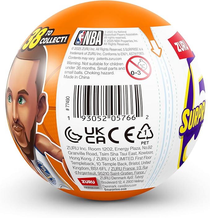 5 Surprise NBA Ballers Series 1 By ZURU, Collectible Mystery Capsule, Toy for Girls, Realistic Miniature Baby, Playset and Accessories