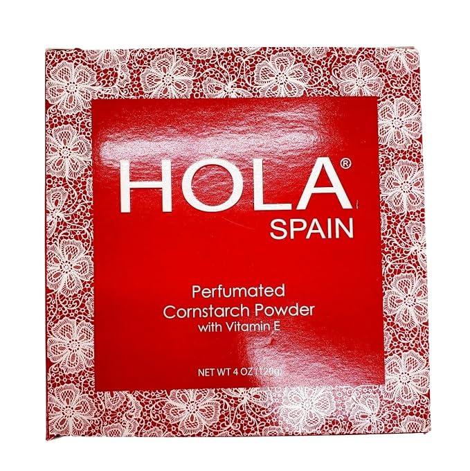 Hola Spain Skin Petal Body Talc Dusting Powder & Puff 4 oz.