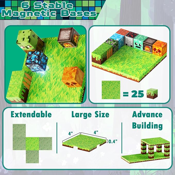 200PCS Magnetic Building Blocks with 6 Baseplate, Magnetic Blocks Cubes for Kids Ages 4-8, Stacking Magnet Blocks STEM Building Toys for Boys Girls Ages 3 4 5 6 7 8-12 Birthday Gifts